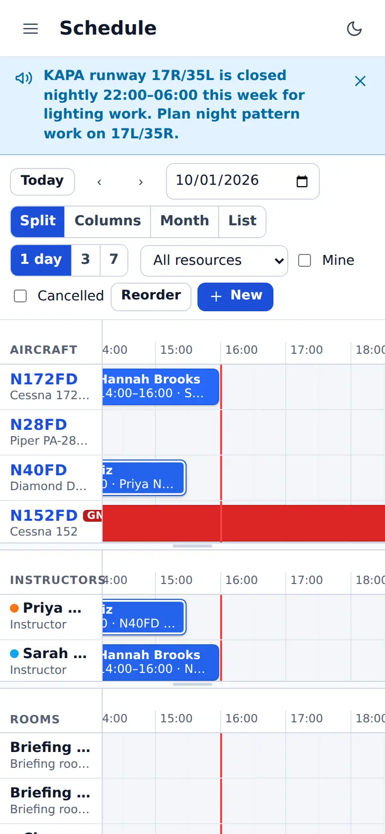 Phone — schedule